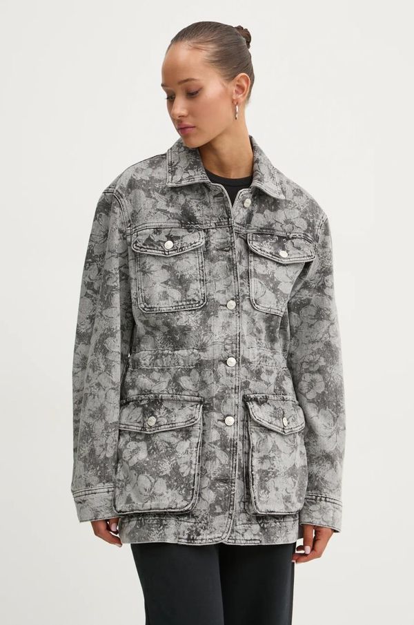 Moschino Jeans Jakna Moschino Jeans ženska, siva barva, A0511 8722