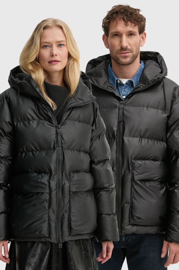 Rains Jakna Rains Alta Puffer Cargo Jacket W3T3 črna barva, 15350-84