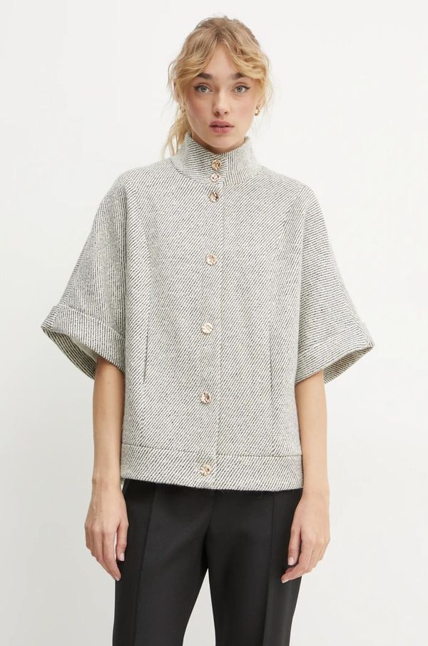 Bruuns Bazaar Jakna s primesjo volne Bruuns Bazaar siva barva, BBW4198