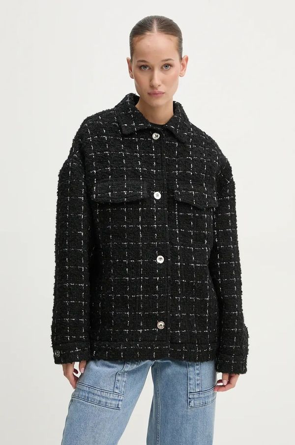 IRO Jakna s primesjo volne IRO črna barva, WM07MARINOU