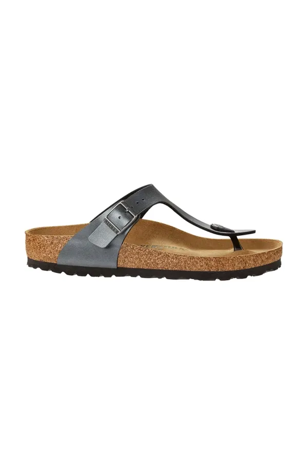 Birkenstock Japonke Birkenstock Gizeh Metallic ženske, črna barva, 1021428