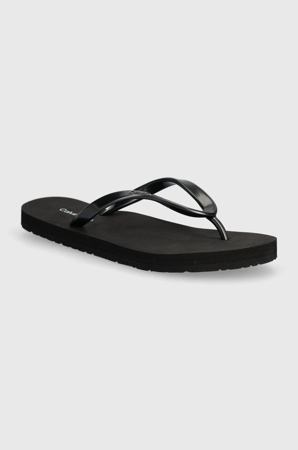 Calvin Klein Japonke Calvin Klein FLIP FLOP DEBOSS LOGO MET ženske, črna barva, HW0HW02043