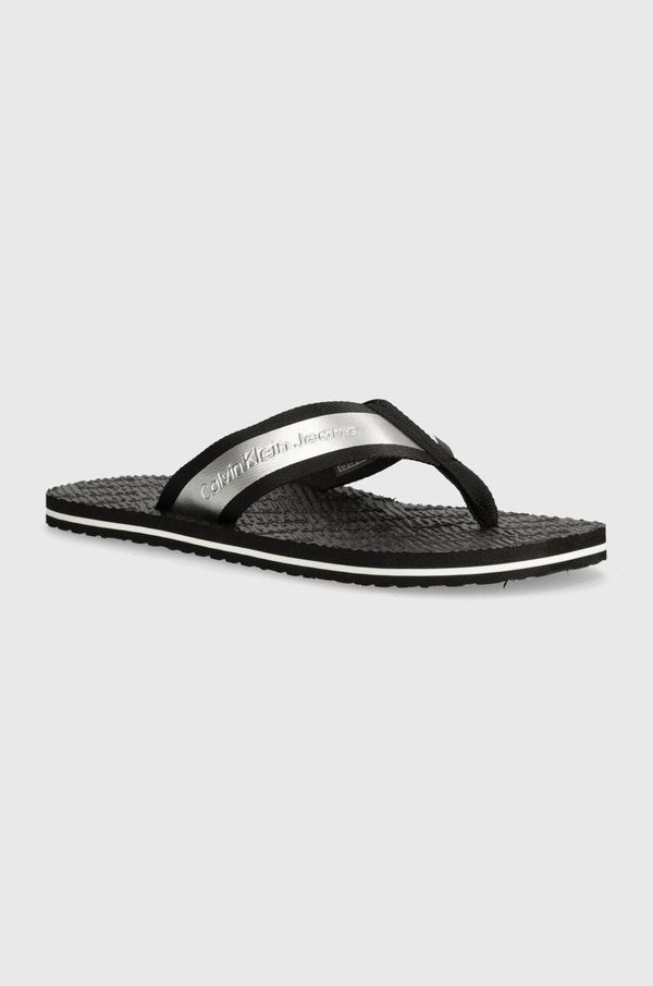 Calvin Klein Jeans Japonke Calvin Klein Jeans BEACH SANDAL IN MET moške, črna barva, YM0YM00950