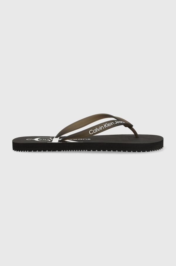 Calvin Klein Jeans Japonke Calvin Klein Jeans BEACH SANDAL MONOGRAM TPU moške, oranžna barva