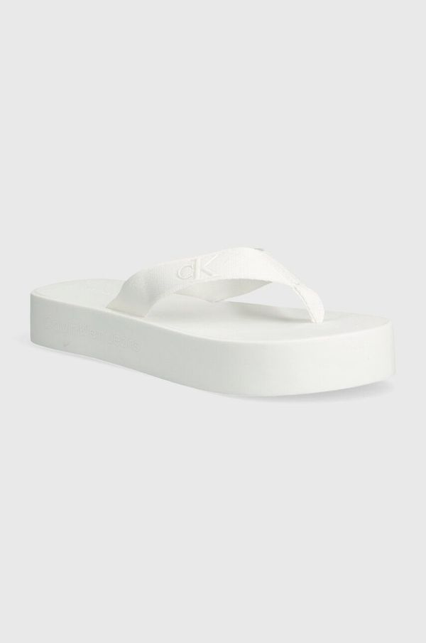 Calvin Klein Jeans Japonke Calvin Klein Jeans FLATFORM FLIPFLOP JELLY ženske, bela barva, YW0YW01398