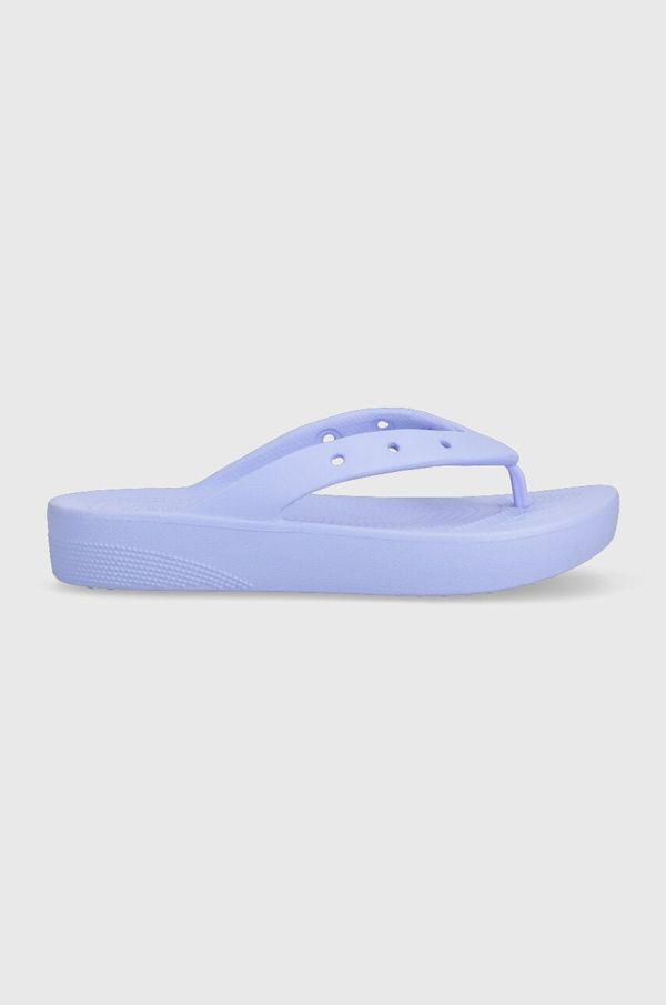 Crocs Japonke Crocs Classic Platform Flip ženske, vijolična barva, 207714