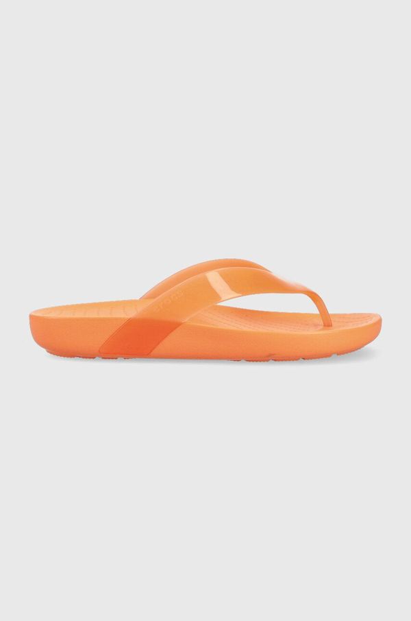Crocs Japonke Crocs Splash Glossy Flip ženske, oranžna barva, 208534
