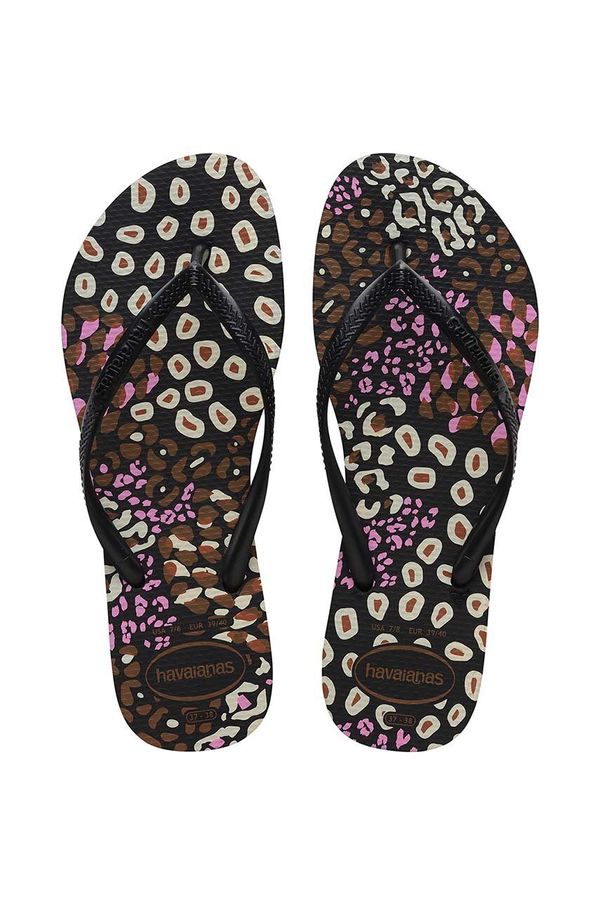 Havaianas Japonke Havaianas SLIM ANIMALS ženske, črna barva, 4103352.2500