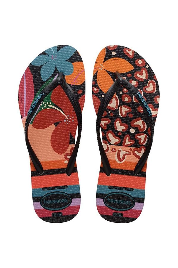 Havaianas Japonke Havaianas SLIM PATCHWORK ženske, črna barva, 4148944.9446
