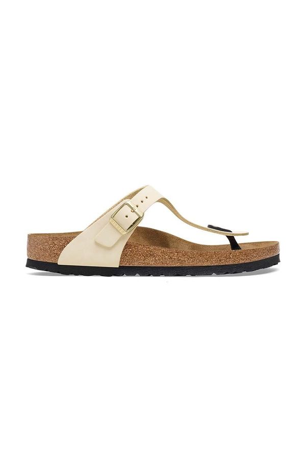 Birkenstock Japonke iz nubuka Birkenstock Gizeh bež barva, 1026600