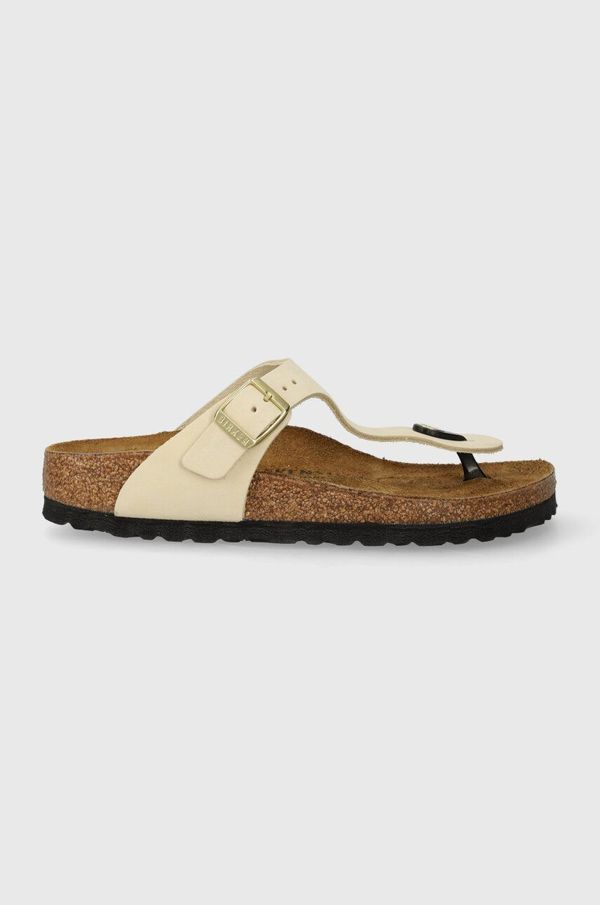 Birkenstock Japonke iz nubuka Birkenstock Gizeh bež barva, 1026600