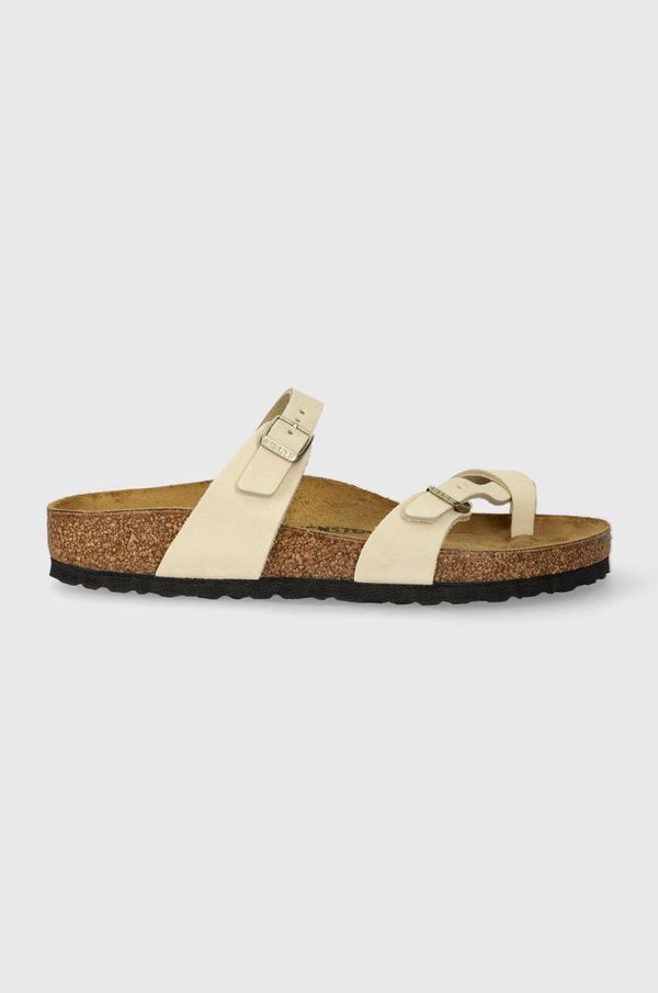 Birkenstock Japonke iz nubuka Birkenstock Mayari bež barva, 1026613