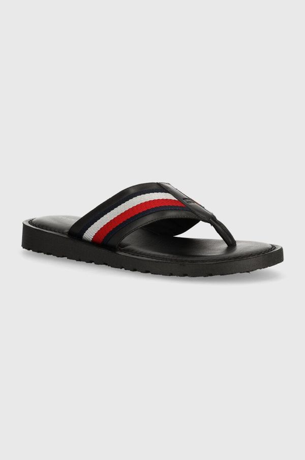 Tommy Hilfiger Japonke Tommy Hilfiger CORE TOE POST SANDAL moške, črna barva, FM0FM05011