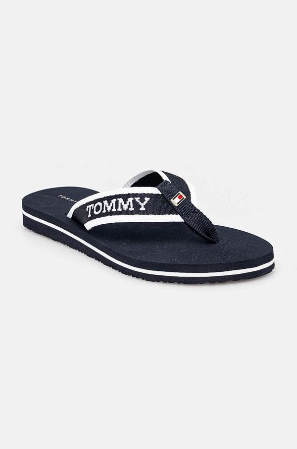 Tommy Hilfiger Japonke Tommy Hilfiger HILFIGER WEBBING POOL SLIDE ženske, mornarsko modra barva, FW0FW07859