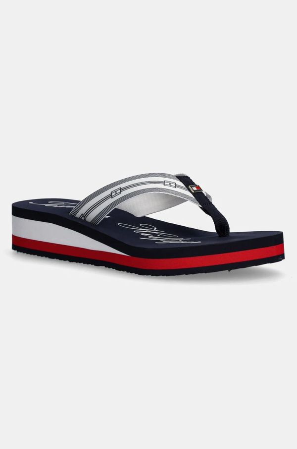 Tommy Hilfiger Japonke Tommy Hilfiger IM TH SIGNATURE BEACH SANDAL ženske, mornarsko modra barva, FW0FW08369