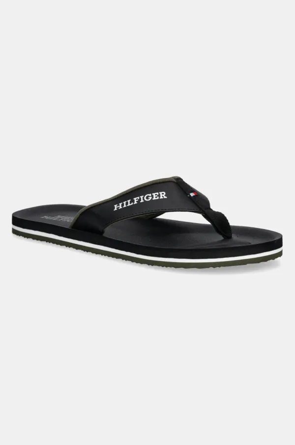 Tommy Hilfiger Japonke Tommy Hilfiger PADDED COMFORT HILFIGER B SANDAL moške, črna barva, FM0FM05440