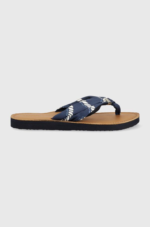 Tommy Hilfiger Japonke Tommy Hilfiger TH ELEVATED BEACH SANDAL PRINT ženske, mornarsko modra barva, FW0FW07164