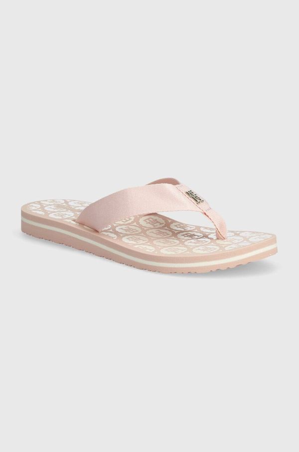 Tommy Hilfiger Japonke Tommy Hilfiger TH EMBLEM BEACH SANDAL ženske, roza barva, FW0FW07900