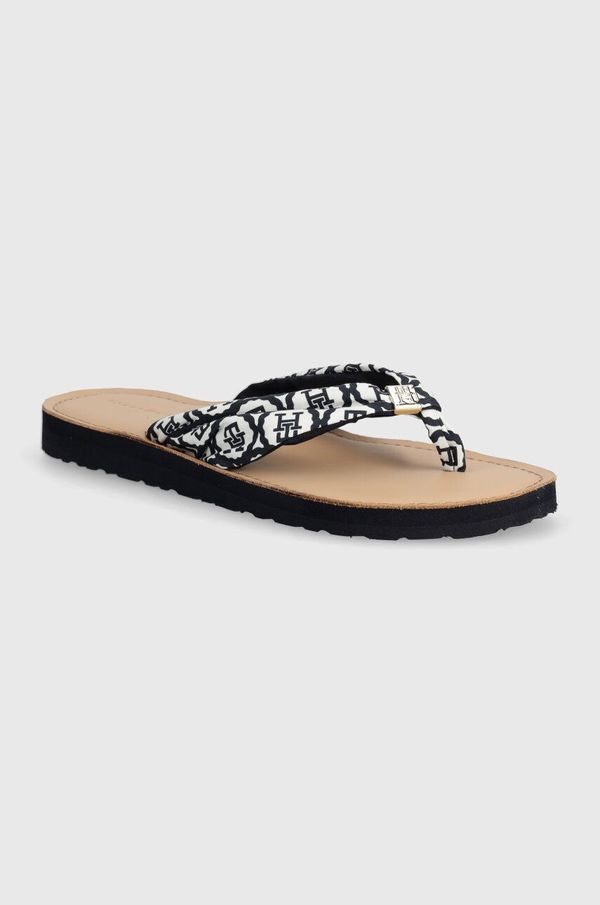 Tommy Hilfiger Japonke Tommy Hilfiger TH EMBLEM ELEVATED BEACH SANDAL ženske, mornarsko modra barva, FW0FW07847