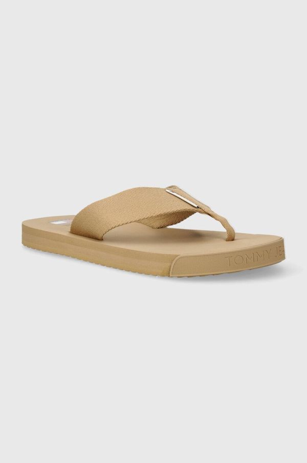Tommy Jeans Japonke Tommy Jeans TJM ELEVATED FLIP FLOP moške, bež barva, EM0EM01393