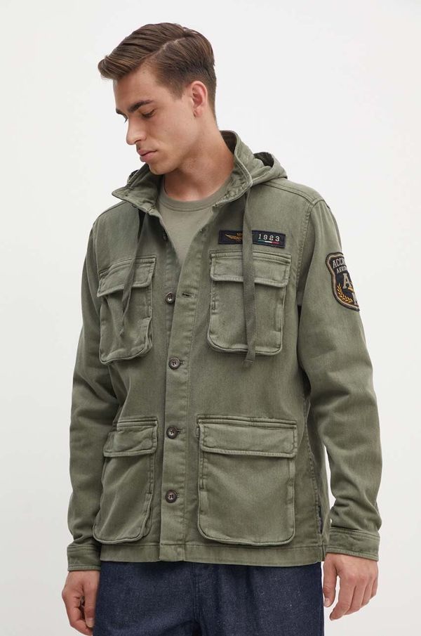 Aeronautica Militare Jeans jakna Aeronautica Militare moška, zelena barva, AB2183CT3371