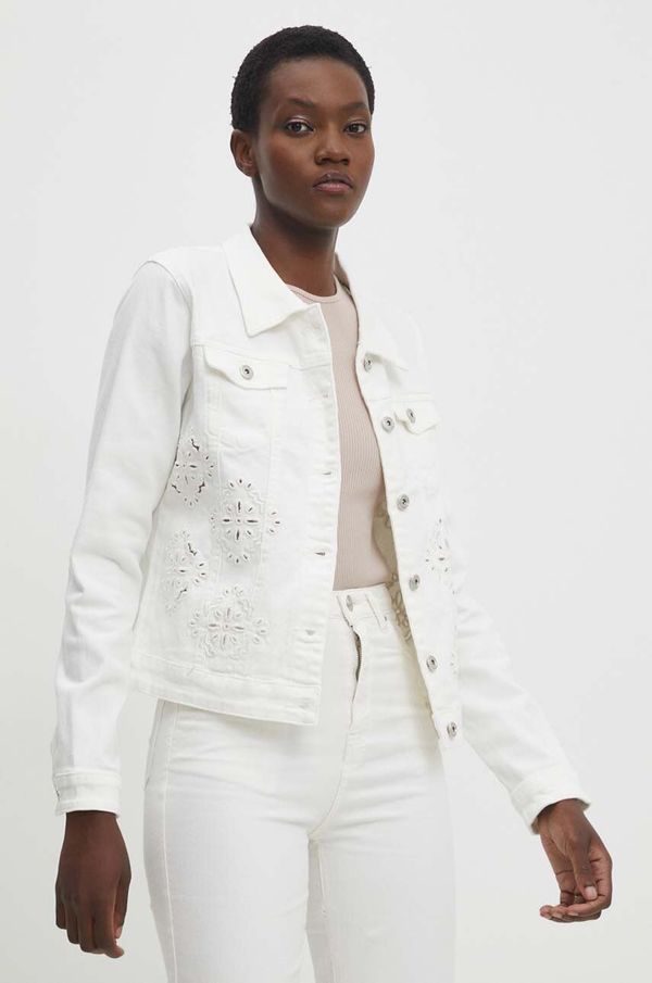 Answear Lab Jeans jakna Answear Lab ženska, bela barva