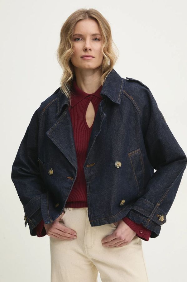 Answear Lab Jeans jakna Answear Lab ženska, mornarsko modra barva