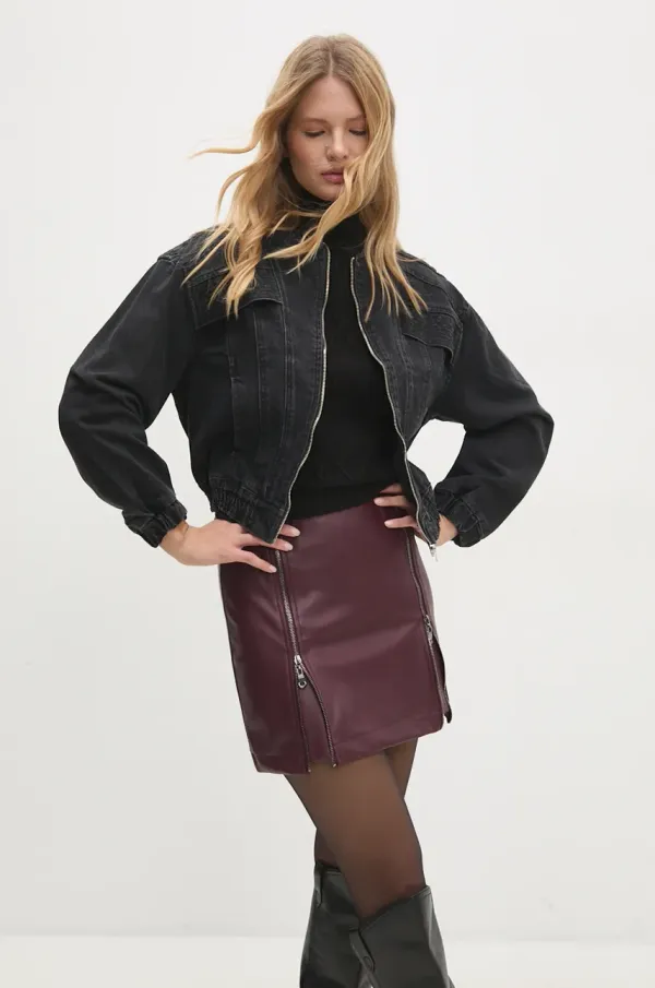 Answear Lab Jeans jakna Answear Lab ženska, siva barva