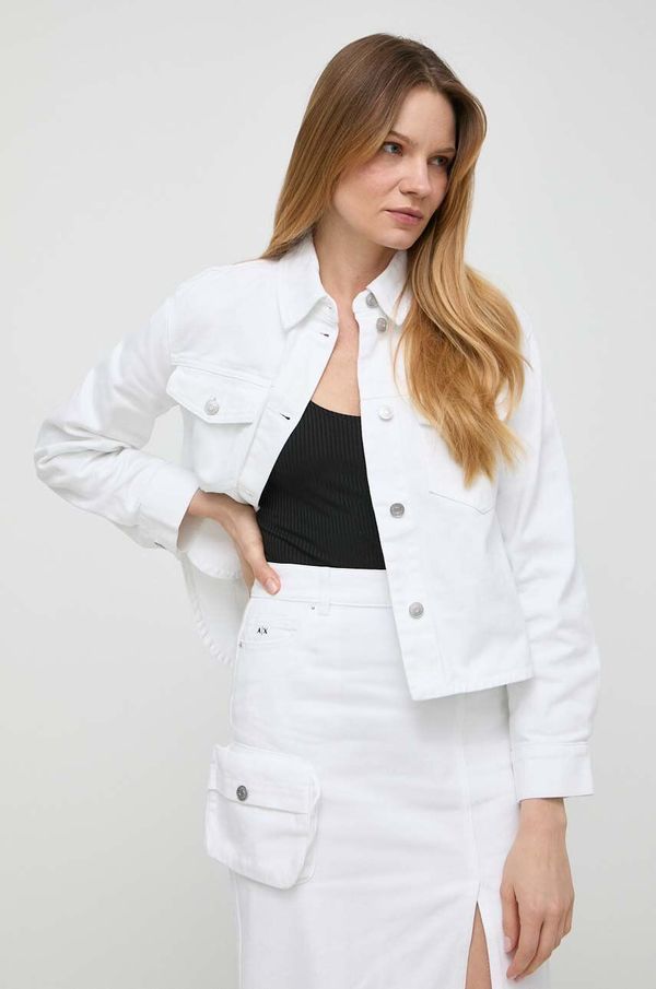 Armani Exchange Jeans jakna Armani Exchange ženska, bela barva