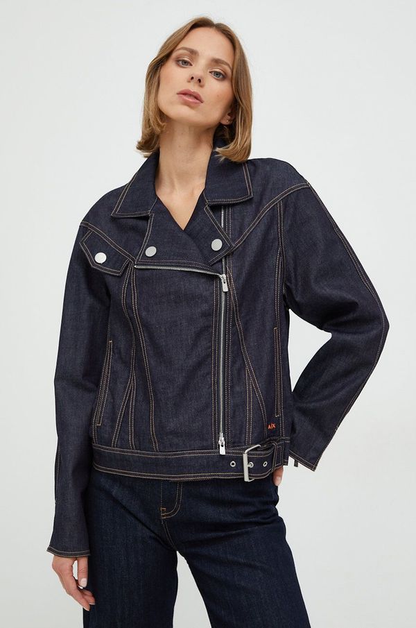 Armani Exchange Jeans jakna Armani Exchange ženska, mornarsko modra barva,