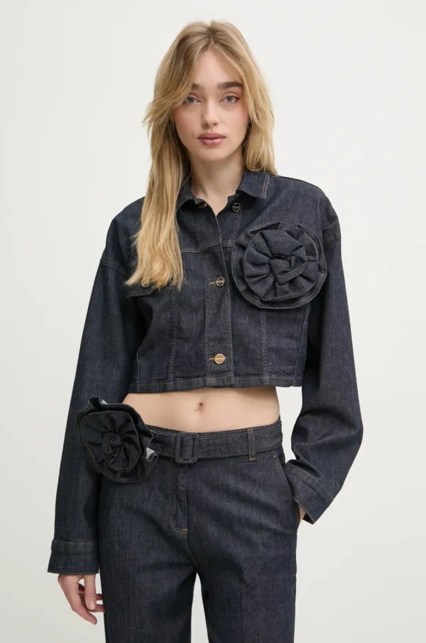 Blugirl Blumarine Jeans jakna Blugirl Blumarine ženska, mornarsko modra barva, RA5132.D4992