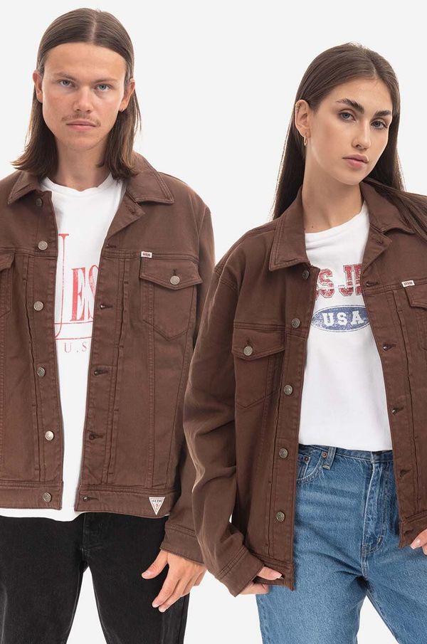 Guess Originals Jeans jakna Guess Originals Kit Denim rjava barva