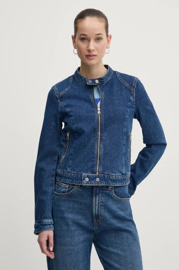 HUGO Jeans jakna HUGO ženska, mornarsko modra barva, 50530329