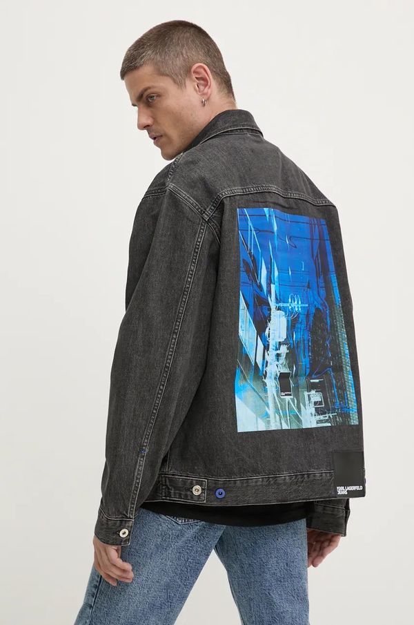 Karl Lagerfeld Jeans Jeans jakna Karl Lagerfeld Jeans moška, siva barva, 246D1401