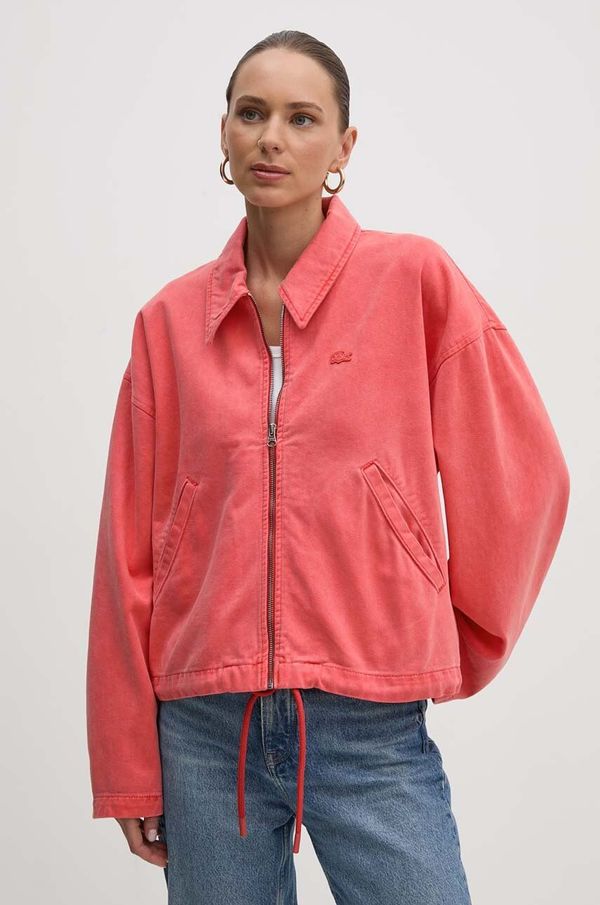Lacoste Jeans jakna Lacoste ženska, rdeča barva