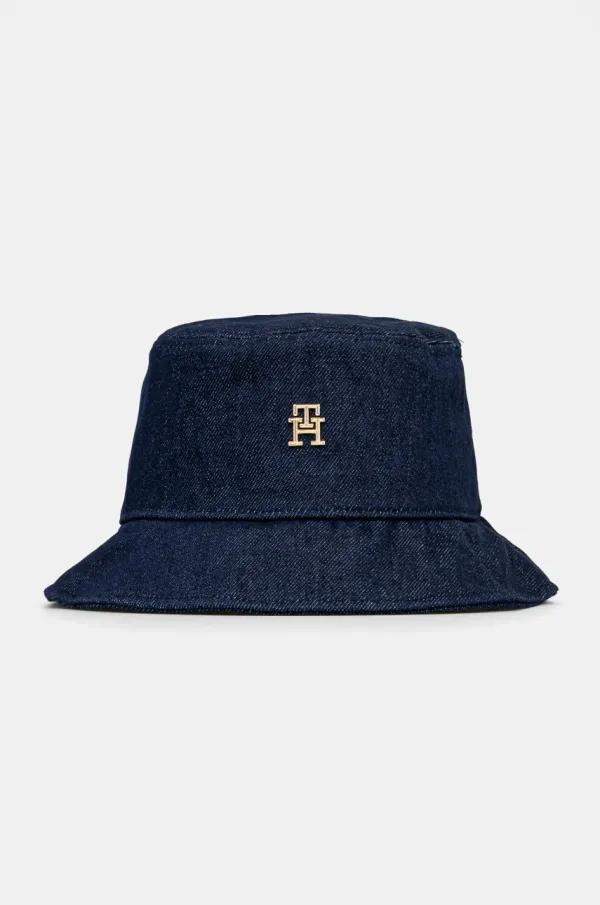 Tommy Hilfiger Jeans klobuk Tommy Hilfiger mornarsko modra barva, AW0AW17133