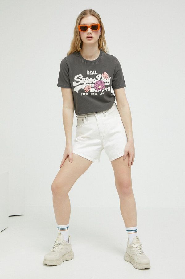 Abercrombie & Fitch Jeans kratke hlače Abercrombie & Fitch ženski, bež barva