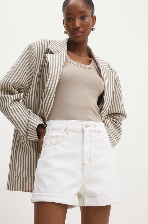 Answear Lab Jeans kratke hlače Answear Lab ženski, bela barva