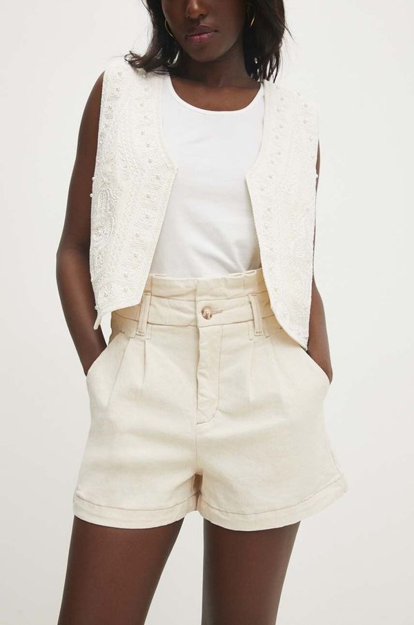 Answear Lab Jeans kratke hlače Answear Lab ženski, bež barva