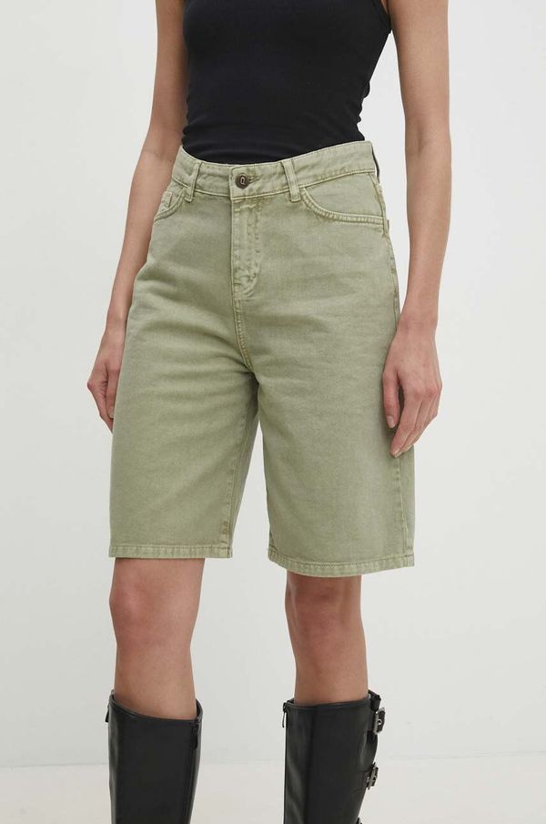 Answear Lab Jeans kratke hlače Answear Lab ženski, zelena barva