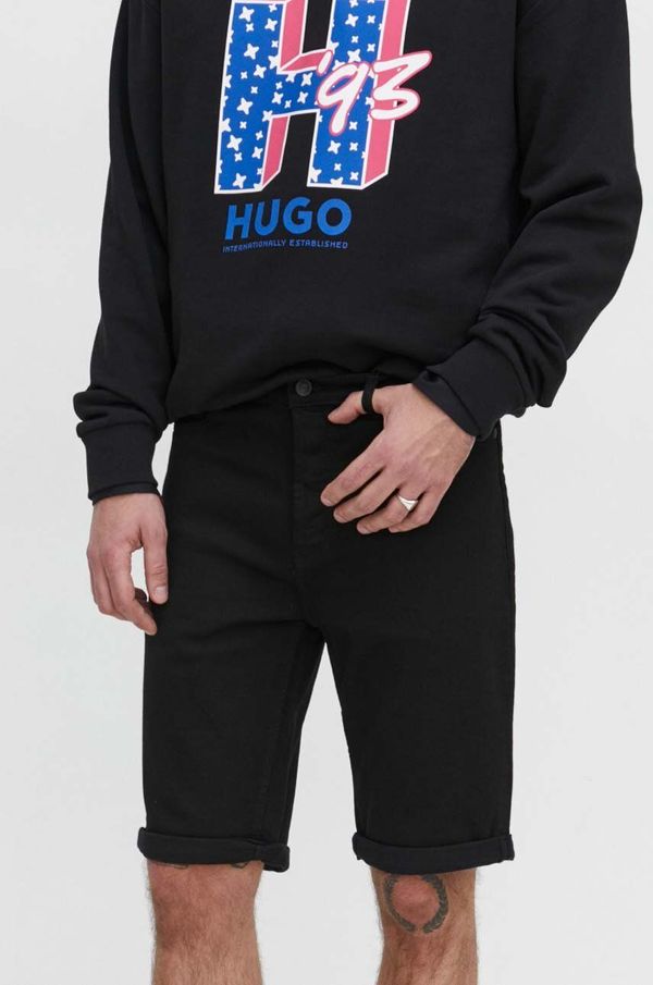 Hugo Jeans kratke hlače HUGO moški, črna barva