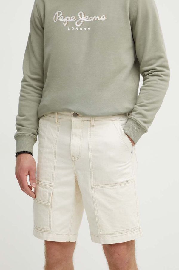 Pepe Jeans Jeans kratke hlače Pepe Jeans RELAXED SHORT UTILITY COLOUR moške, bež barva, PM801121