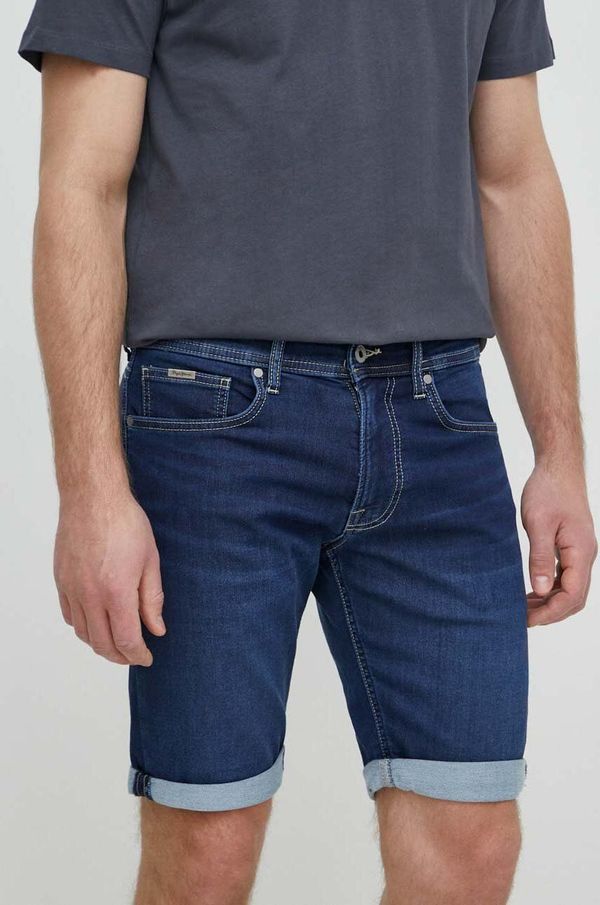 Pepe Jeans Jeans kratke hlače Pepe Jeans SLIM GYMDIGO SHORT moške, mornarsko modra barva, PM801075DP4