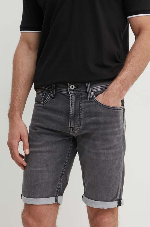 Pepe Jeans Jeans kratke hlače Pepe Jeans SLIM GYMDIGO SHORT moške, siva barva, PM801075UH3