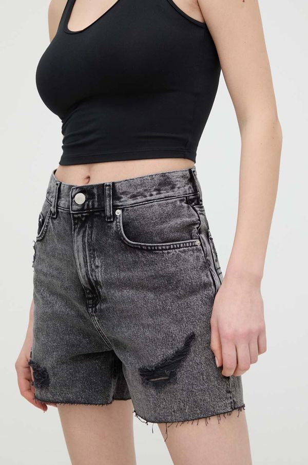 Tommy Jeans Jeans kratke hlače Tommy Jeans ženske, siva barva, DW0DW17652