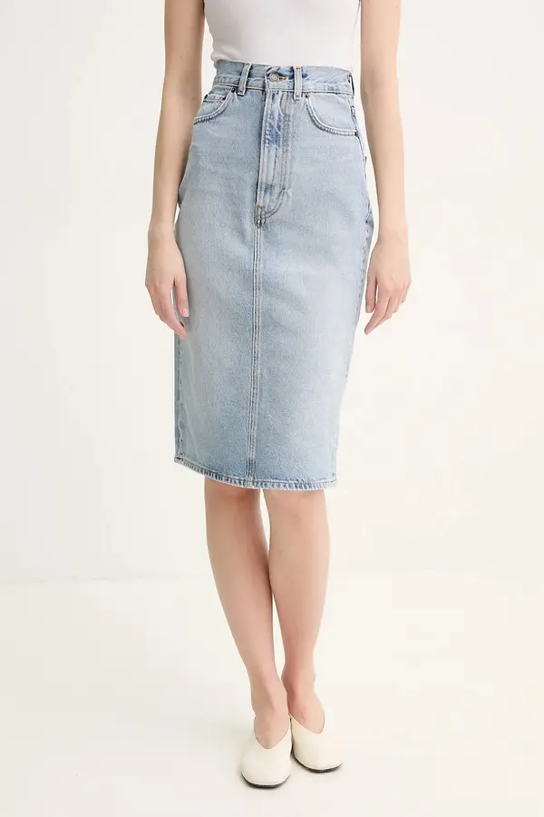 Fiorucci Jeans krilo Fiorucci Faded Heart Pocket Denim Midi Skirt