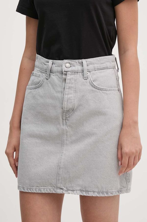 Pepe Jeans Jeans krilo Pepe Jeans MINI SKIRT HW CLOUD siva barva, PL901136