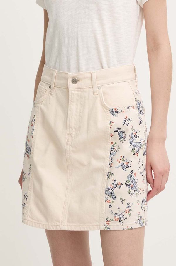 Pepe Jeans Jeans krilo Pepe Jeans MINI SKIRT HW PAISLEY bež barva, PL901135