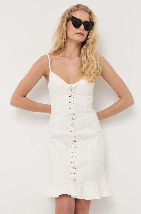 Guess Jeans obleka Guess bež barva