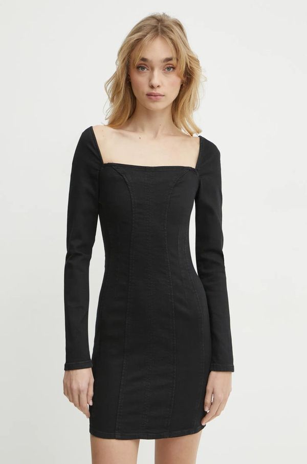 Guess Jeans obleka Guess MOLLY črna barva, W5RK84 D4PZ0